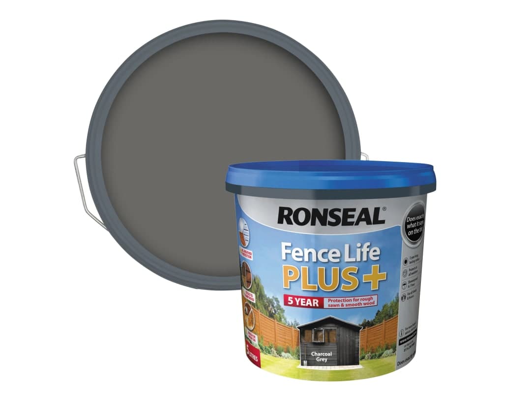 Ronseal Fence Life+ Charcoal Grey 5L 38394