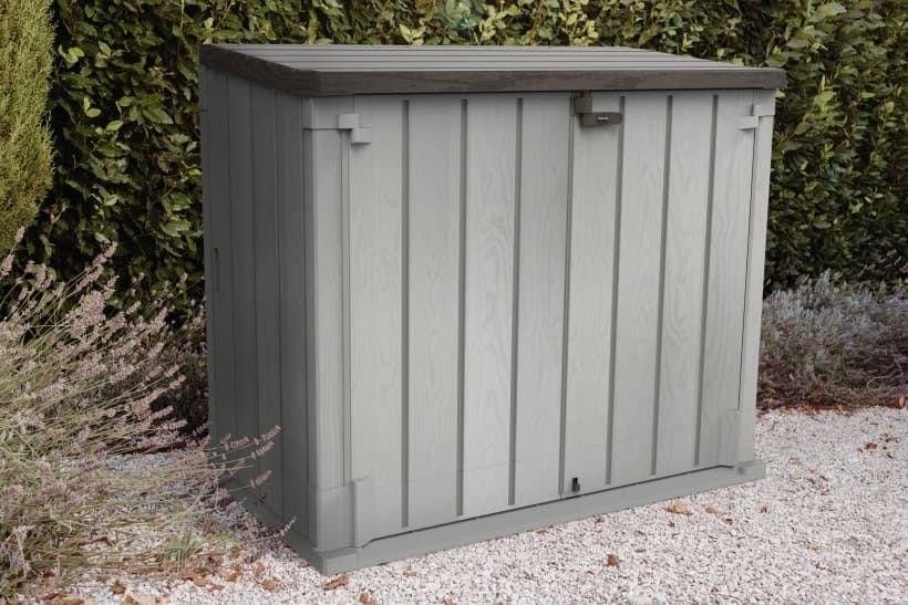 Extra Large Garden Storage Unit And Bin Store - 4'1" x 4'9" Grey