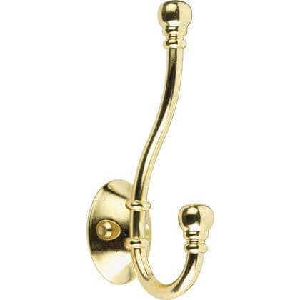 Ball End Hat & Coat Hook - Brass - Wall/Door Mountable - Decohooks