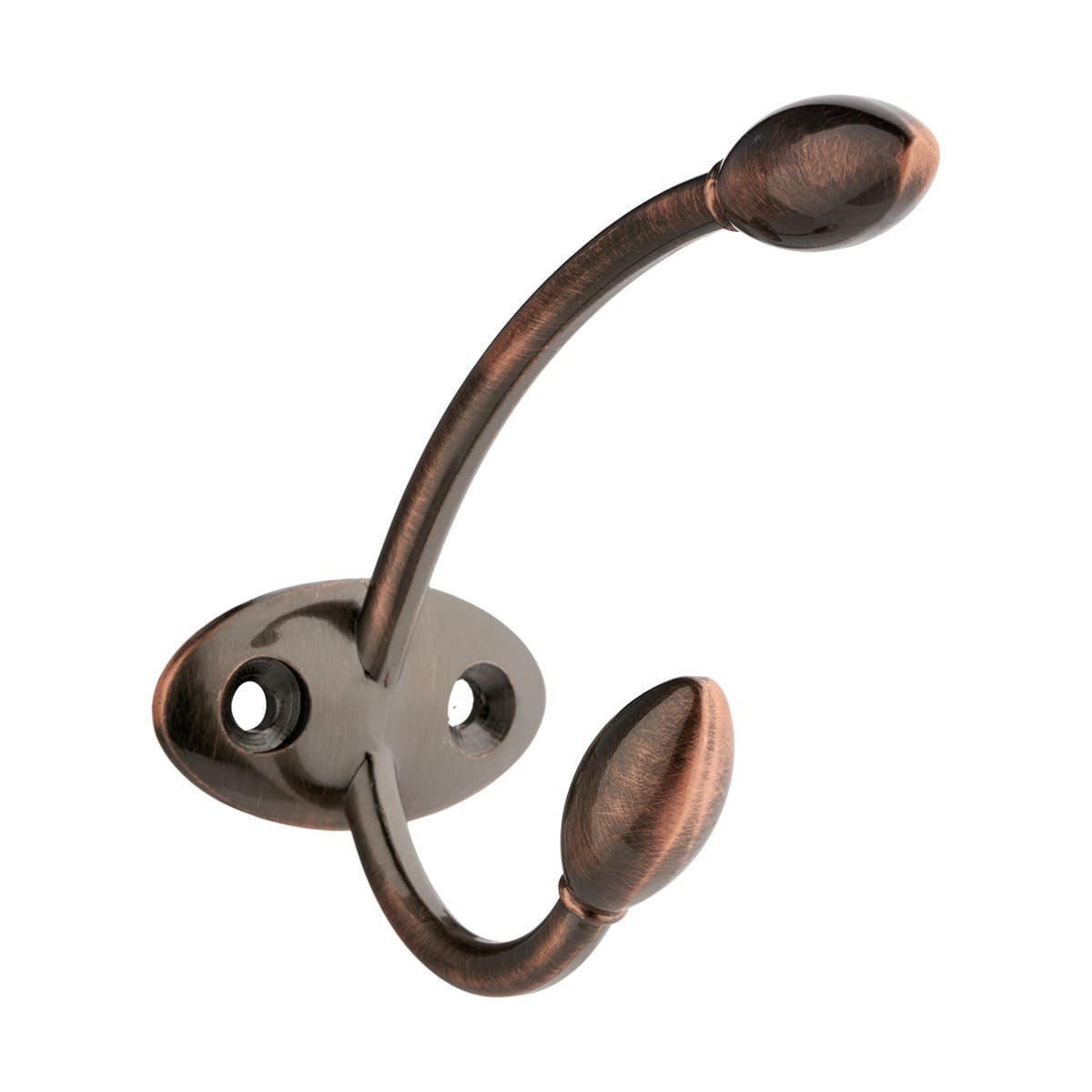 Rosebud Double Hat & Coat Hook - Copper - Wall/Dour Mountable - Decohooks