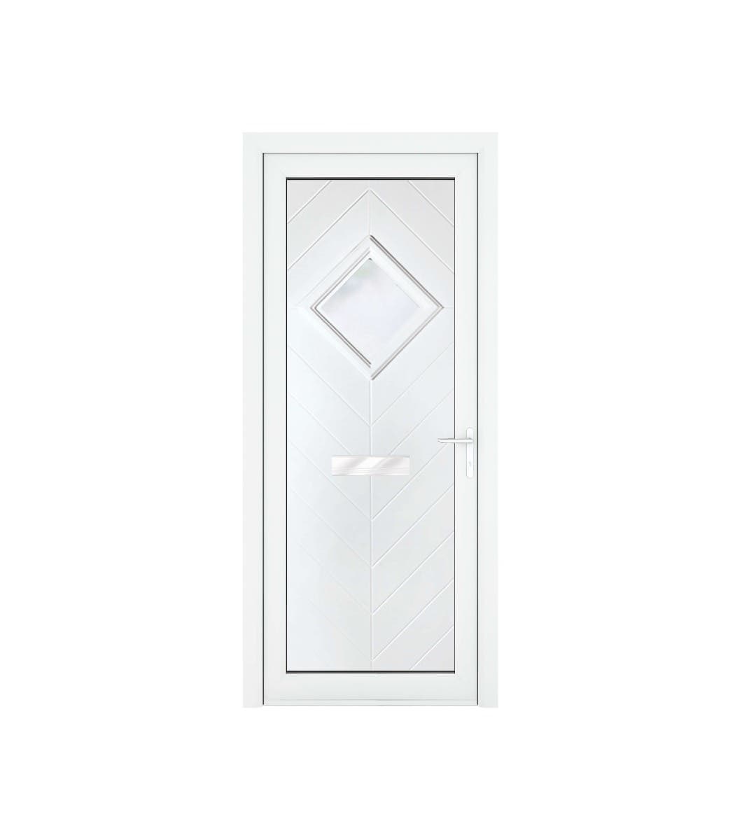 uPVC Hamburg White Front Door - Right Hand Open - Obscure Glass - Double Glazed - 920 x 2090mm