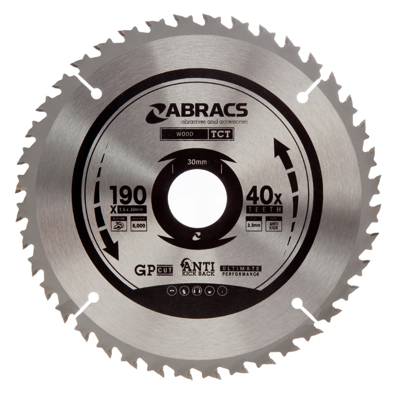 Abracs Tct19040 Tct Circular Saw Blade For Wood 190 X 30Mm X 40T