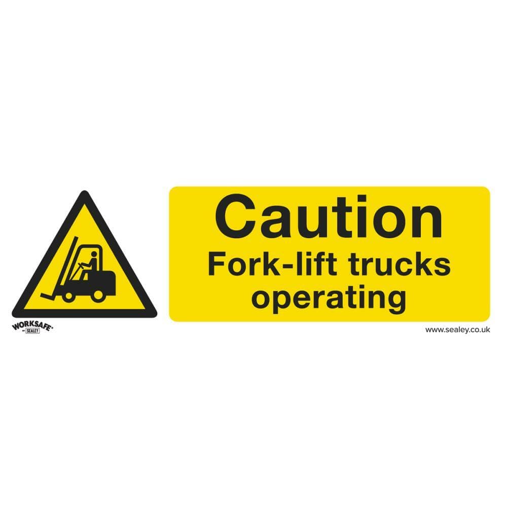 Sealey SS44V1 Warning Safety Sign - Caution Fork-Lift Trucks - Self-Adhesive Vinyl