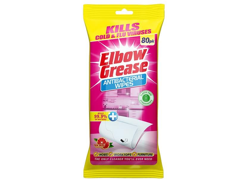 Elbow EG180 Anti-Bacterial Multi-Surface Wipes Pink Blush X 80 Eg180