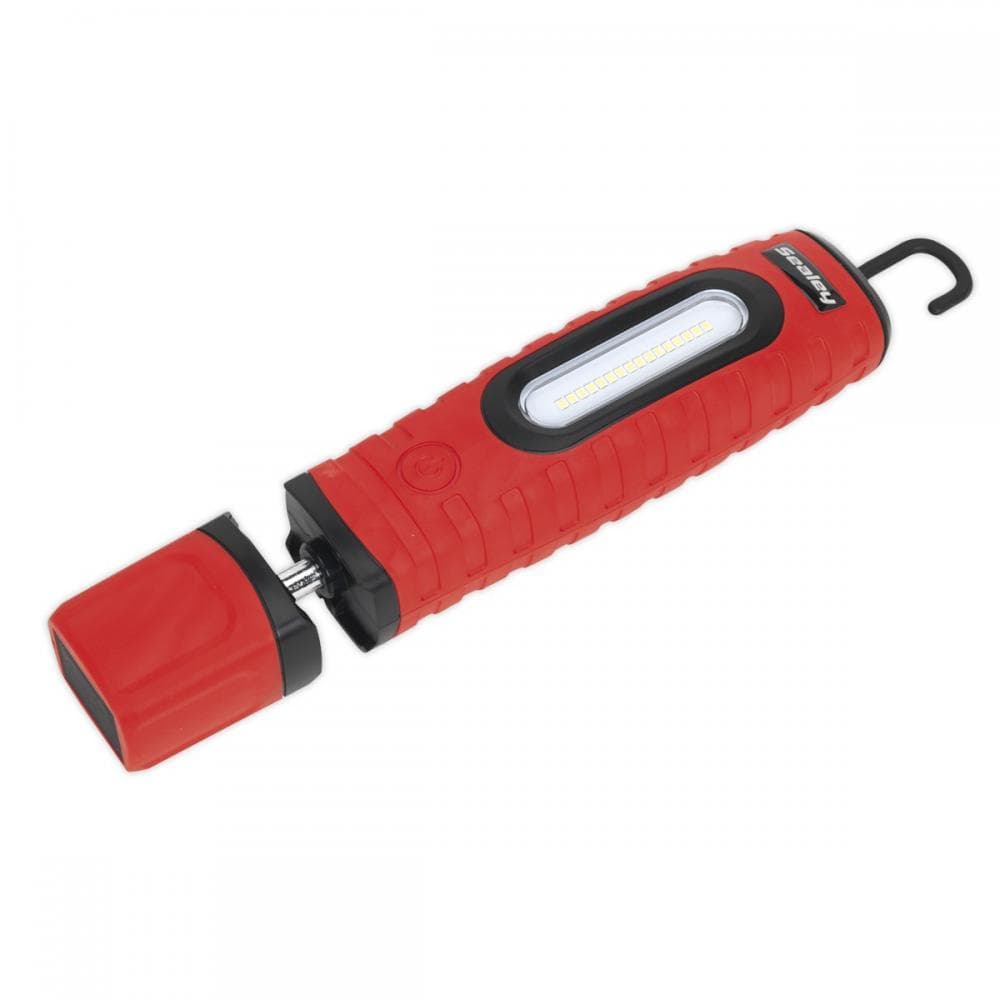 Sealey LED360PLUSR Rechargeable 360° Inspection Light 10W & 3W Smd Led Red 2 X Lithium-Ion