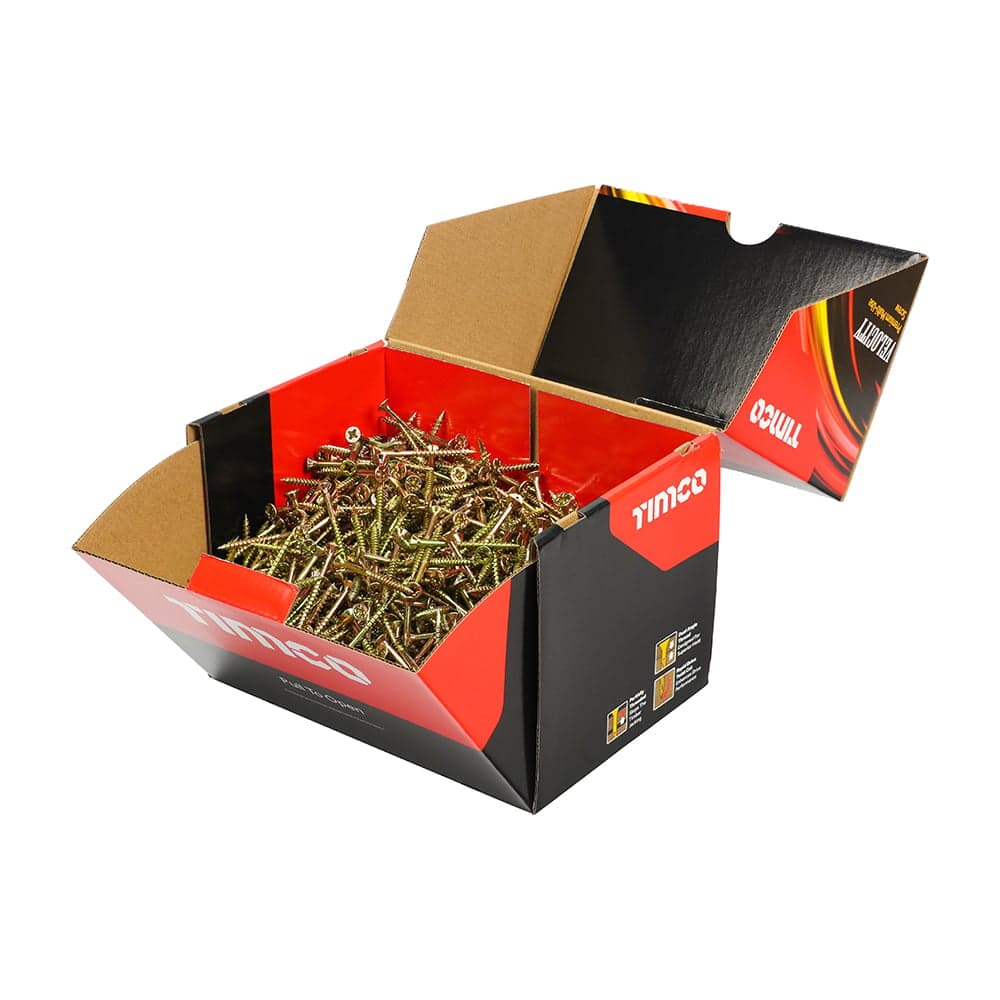 Timco 40050VYIND Velocity Premium Multi-Use Screws - Pz - Double Countersunk - Yellow 4.0 X 50 Box 1000