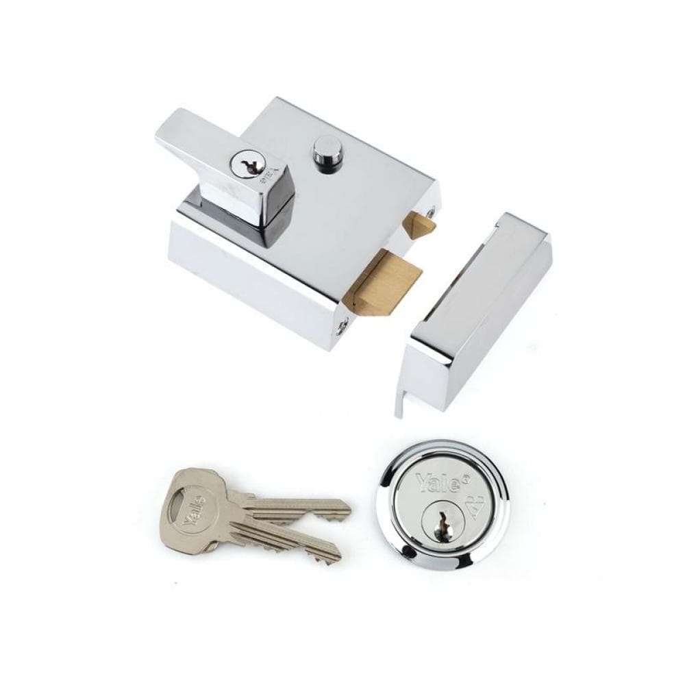 Yale Locks 630001215162 P1 Double Security Nightlatch 60Mm Backset Chrome Finish Visi
