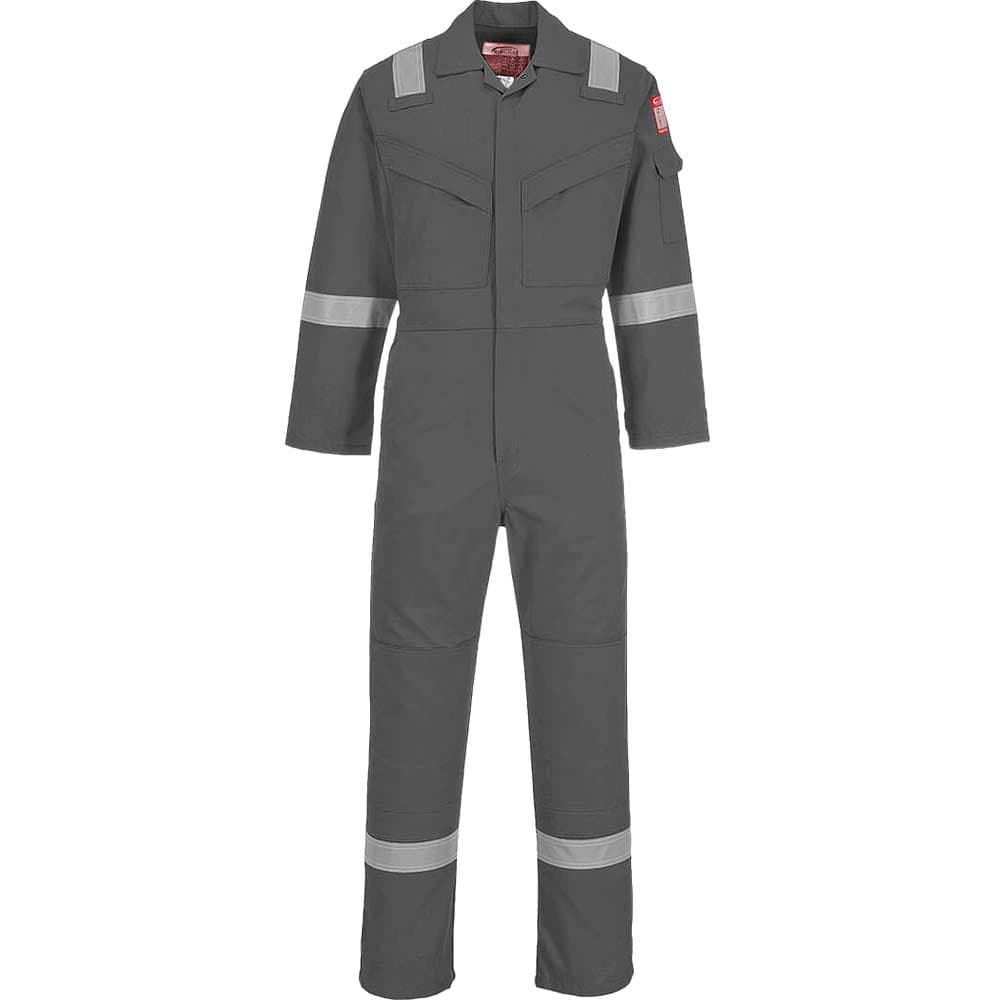 BizFlame Mens Flame Resistant Super Lightweight Antistatic Coverall Grey 2XL 32"