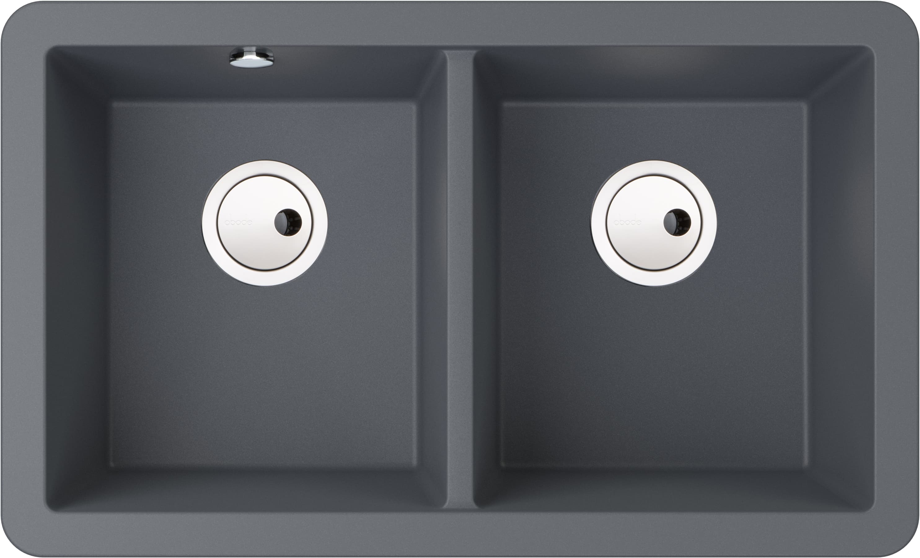 Abode Matrix 2 Bowl Undermount Grey Metallic Composite Kitchen Sink