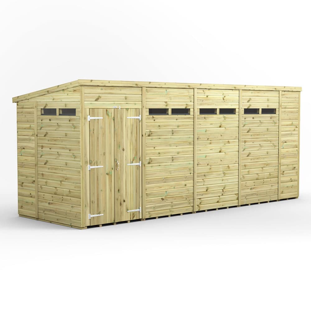 Powersheds 18x6 Premium Powersheds Security Pent Double Doors
