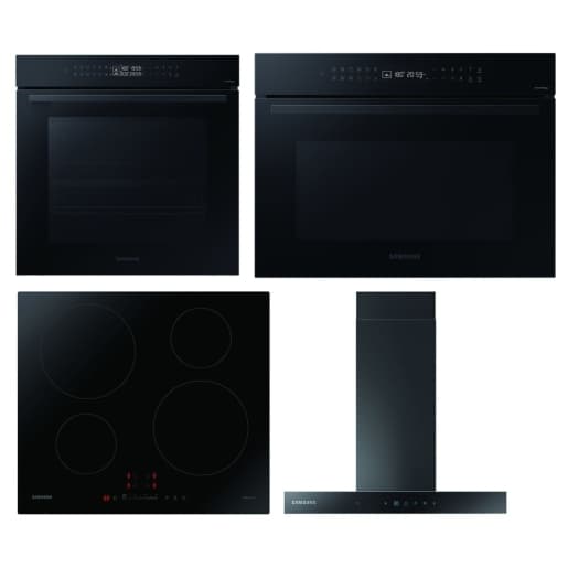 Samsung Series 4 Catalytic Dual Cook And Compact Combi Bundle With Induction Hob And Hood