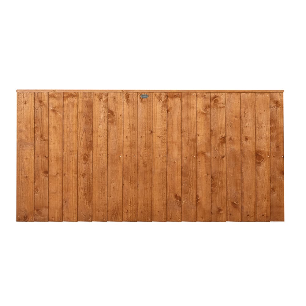 Forest Garden Brown Timber Dip Treated Closeboard Fence Panel 4 Pack, 6x3ft
