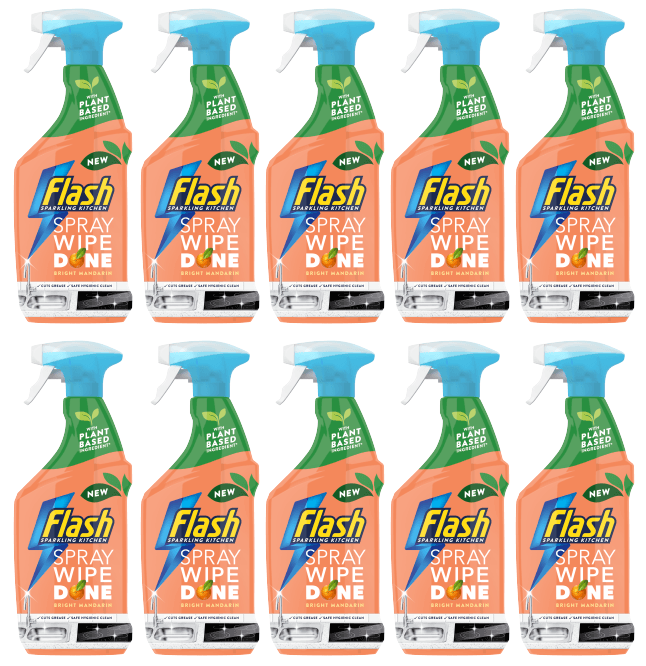 10 x Flash Spray Wipe Done Mandarin - 800ML