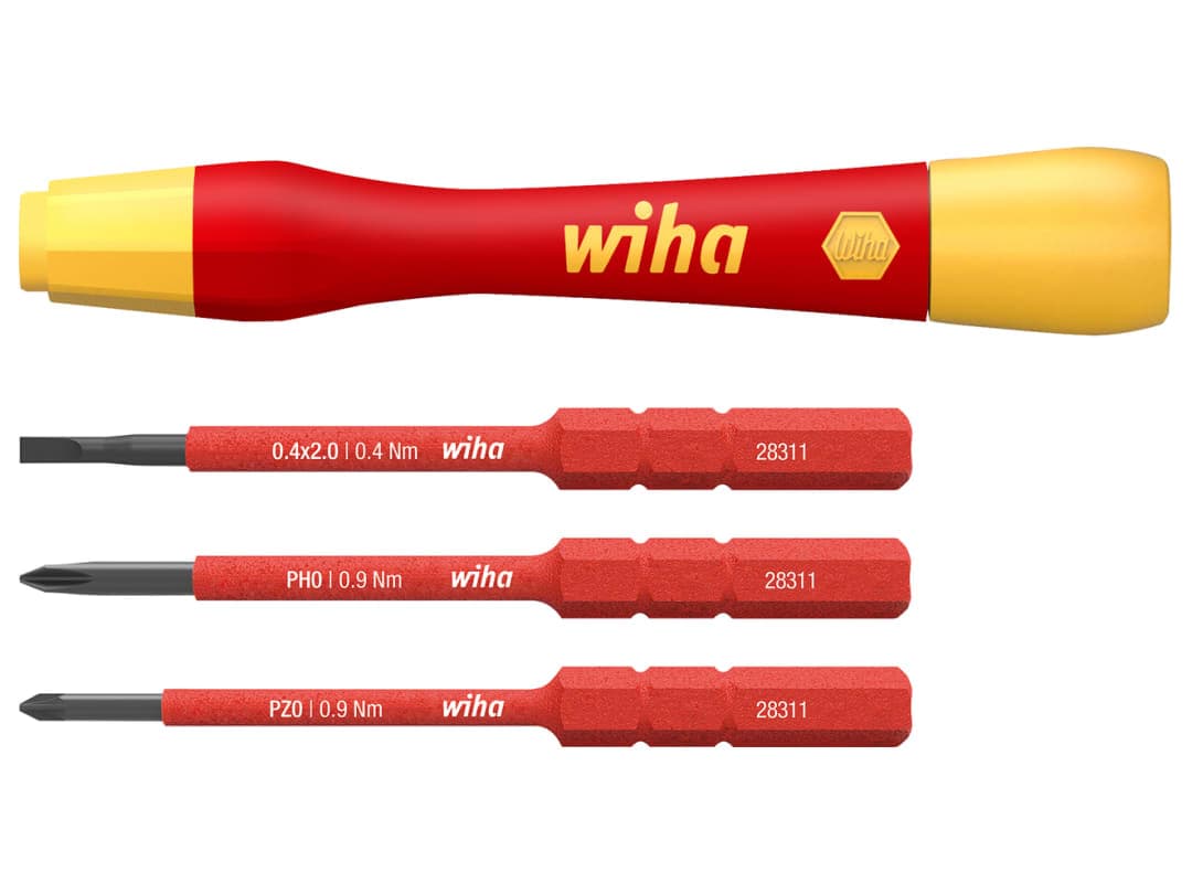 Wiha PicoFinish® slimVario® electric Fine Screwdriver Set, 4 Piece 43167