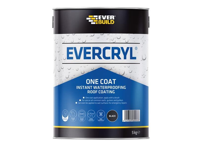 Everbuild Sika 484625 Evercryl® One Coat Black 5Kg