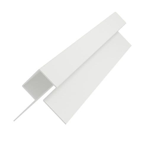 Fibre Cement Cladding Aluminium External Corner - 3mtr White