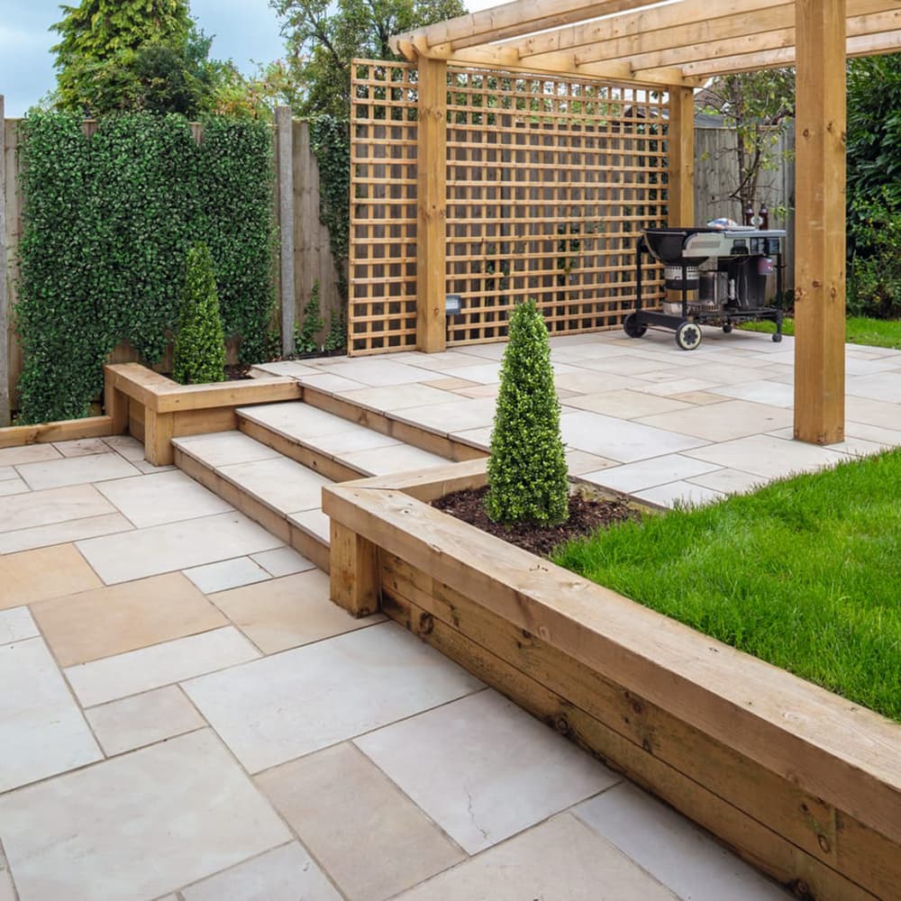 Marshalls Towngate Indian Sandstone Natural Stone Paving Buff Multi 610 x 915mm