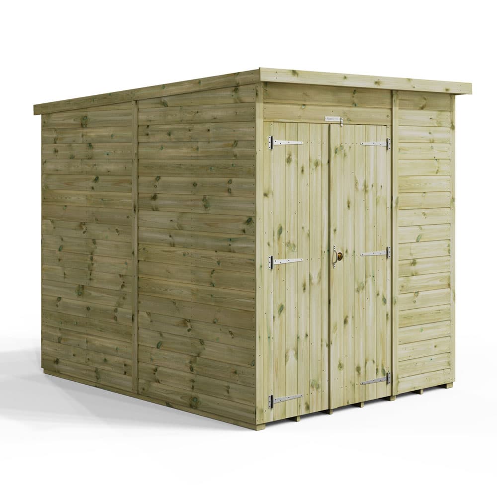 Powersheds 6x8 Premium Powersheds Windowless Pent Double Doors