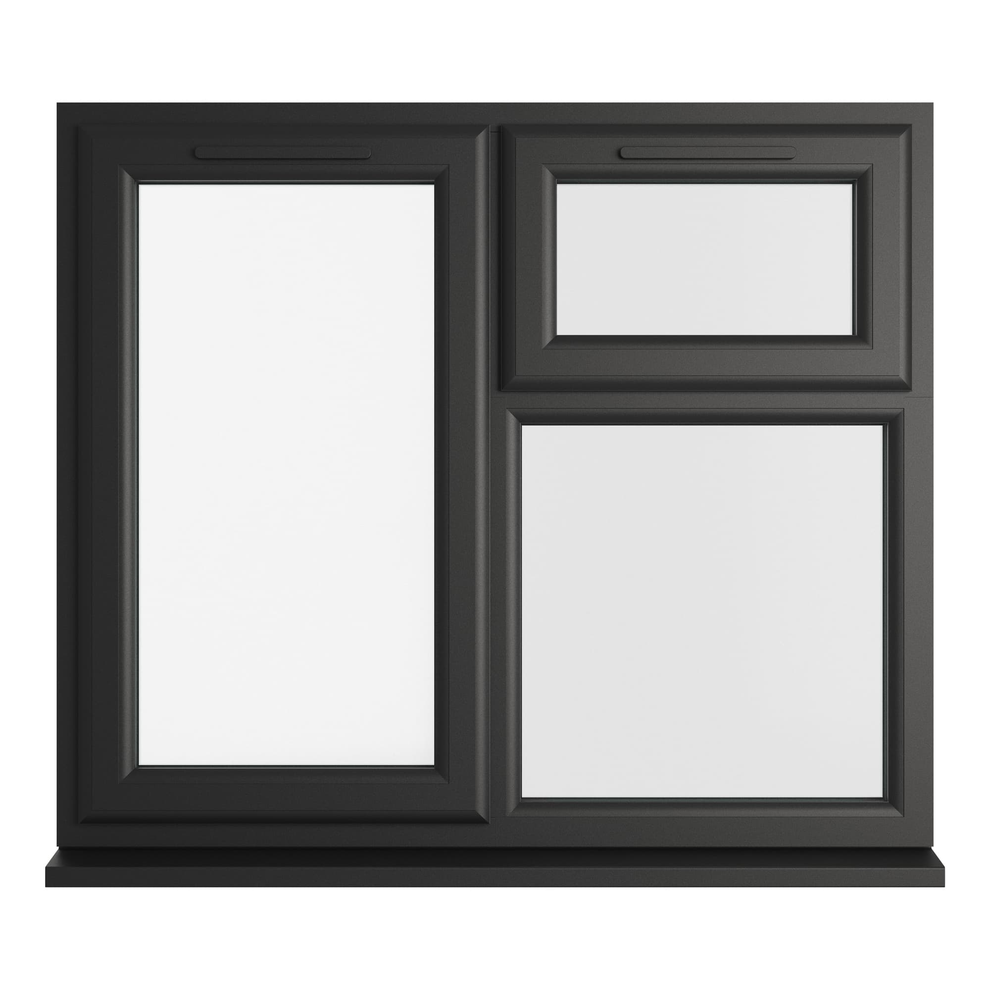 Crystal Triple Glazed uPVC Window Black/White Left Hung 1190mm x 965mm Clear