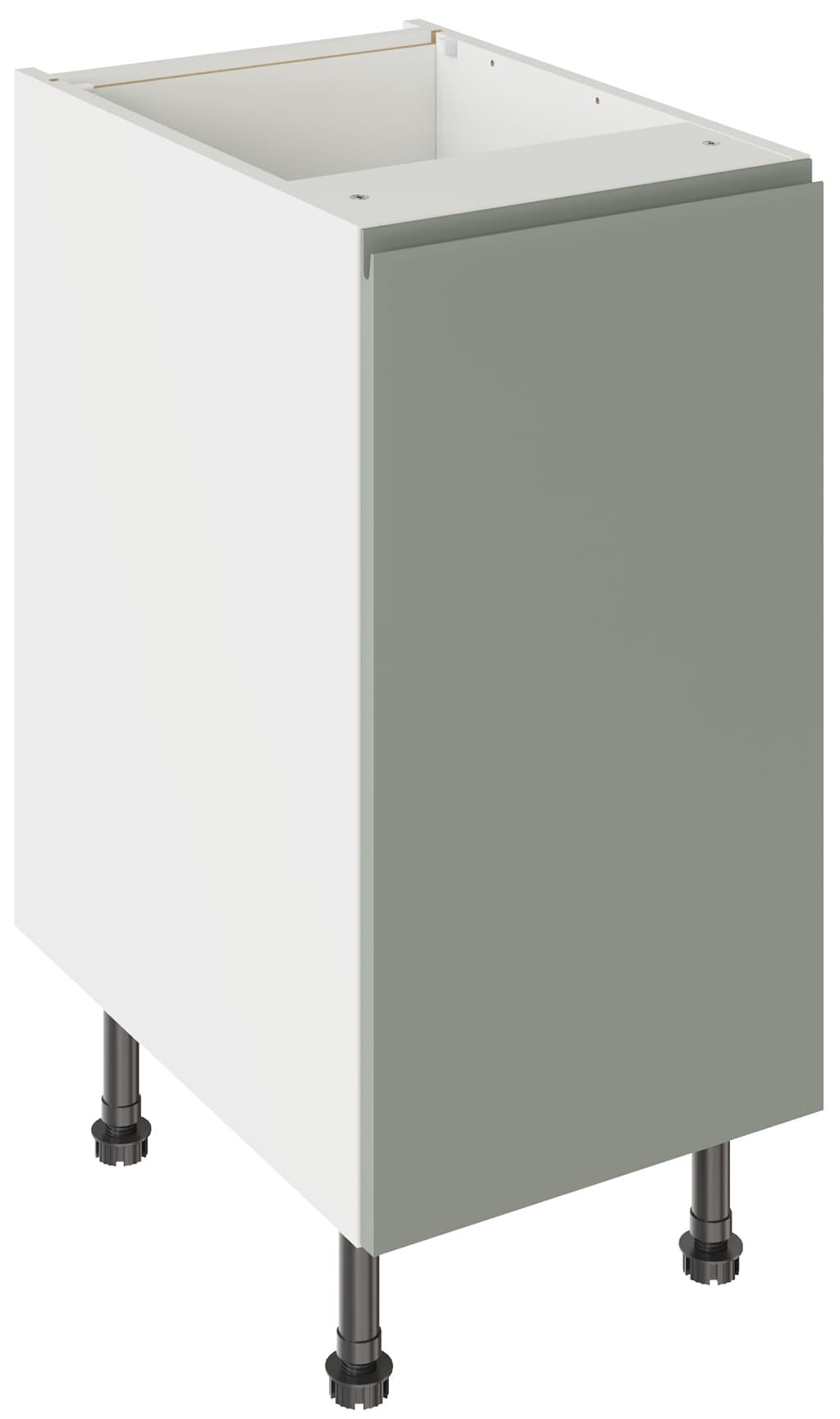 Flatpack 400 Base Kitchen Cabinet J-Pull Ultra Matt Sage Green