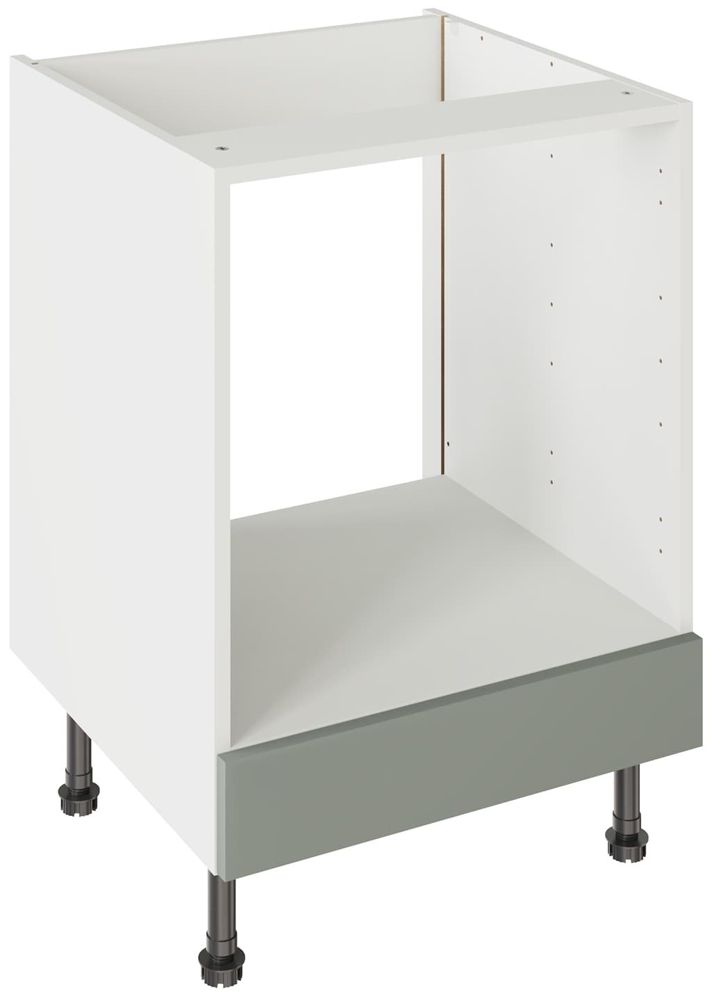 Flatpack 600 Oven Base Kitchen Cabinet J-Pull Ultra Matt Sage Green