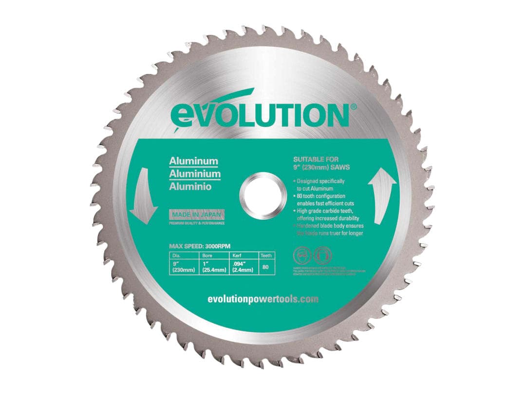 Evolution Aluminium Cutting Mitre Saw Blade 230 x 25.4mm x 80T A230TCT-80CS