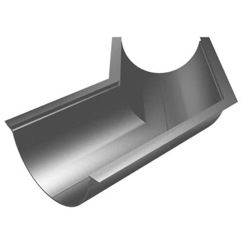 Aluminium Beaded Half Round Gutter Angle - 135 Degree x 114mm PPC Finish Anthracite Grey (7016 Matt)