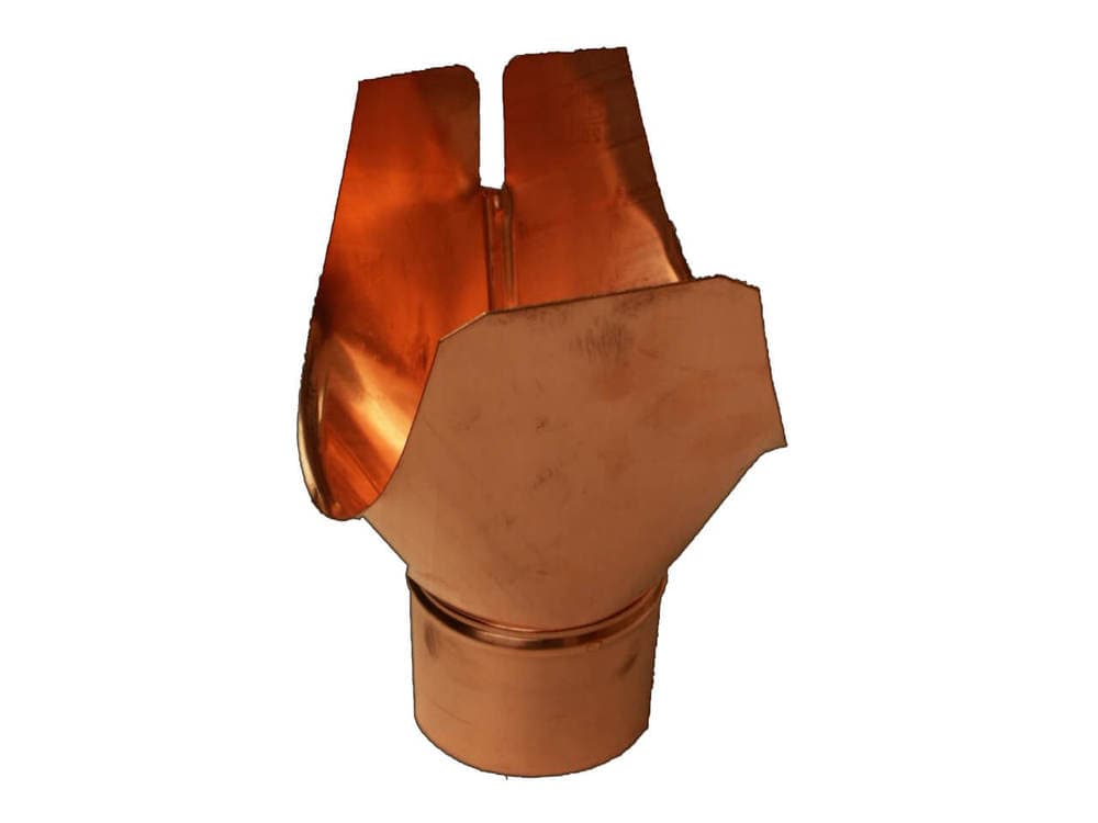 Copper Half Round Gutter Swiss Outlet - 80mm