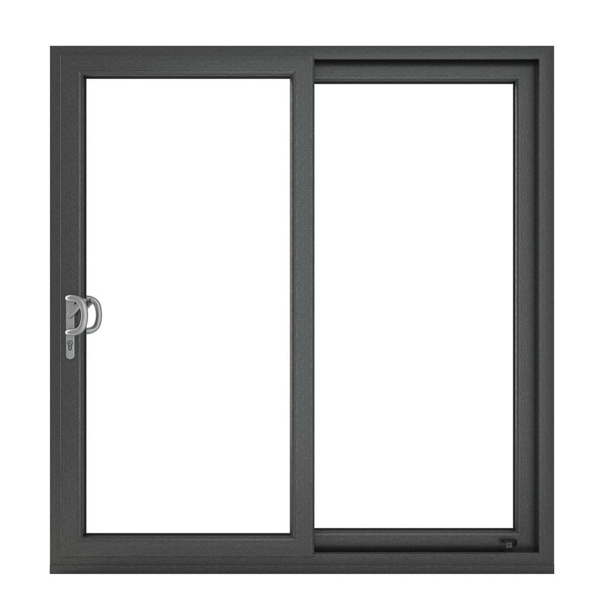 uPVC Patio Doors - Anthracite Grey Ext/White Int - Sliding Left to Right - Clear Glass - Double Glazed - 150mm Sill - 1790mm x 2090mm