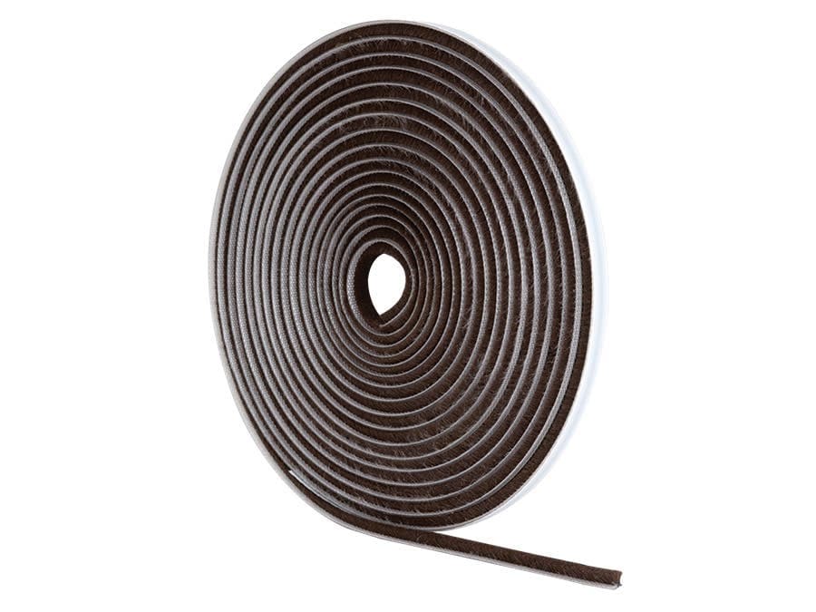 Stormguard Self Adhesive Brush Pile Window & Door Draught Seal - 5m - Brown