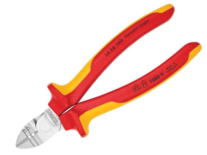 Knipex 14 26 160 SB NEW VERSION Vde Diagonal Insulation Stripper & Side Cutter 160Mm