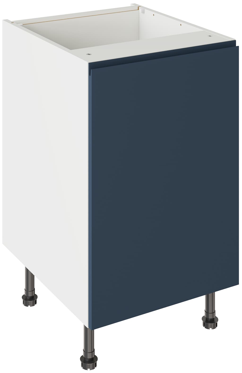 Flatpack 500 Base Kitchen Cabinet J-Pull Shaker Ultra Matt Indigo Blue