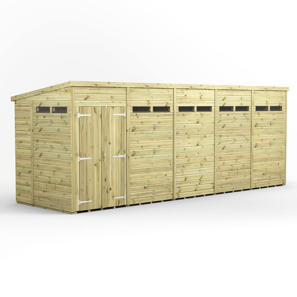 Powersheds 20x6 Premium Powersheds Security Pent Double Doors