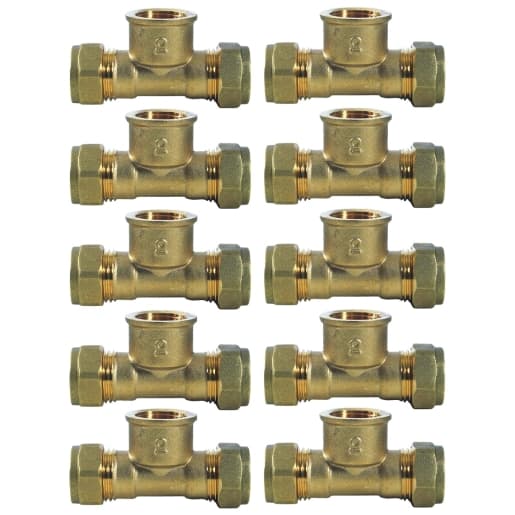 Compression Branch Tee Fl 15 x 15mm x 1/2in - Bag of 10