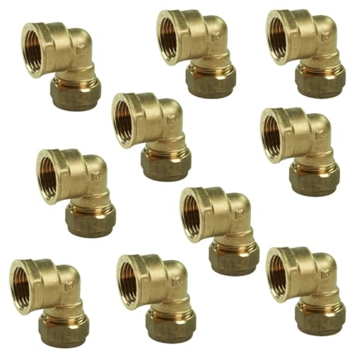 Compression Female Elbow 15mm x 1/2in - Bag of 10