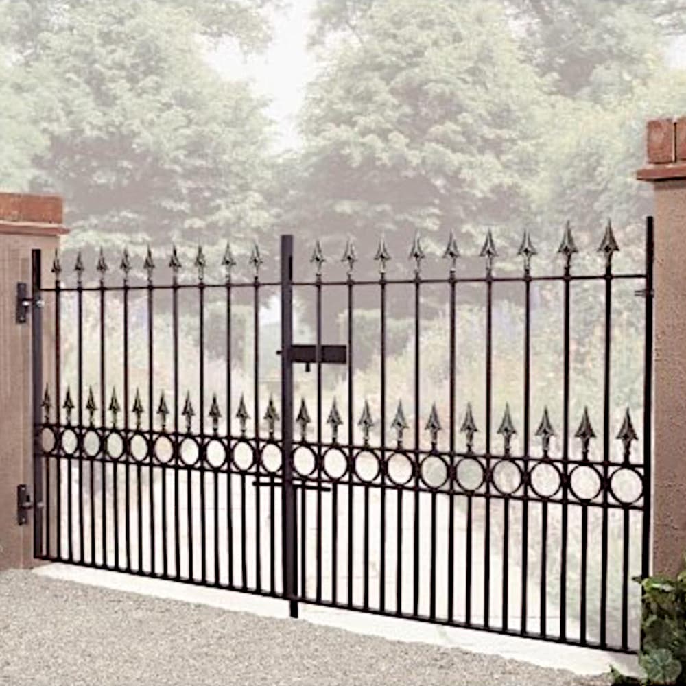 Burbage Iron Craft Balmoral Low Double Metal Driveway Gates 2438mm GAP x 1168mm High Zinc & Powder BAZP13
