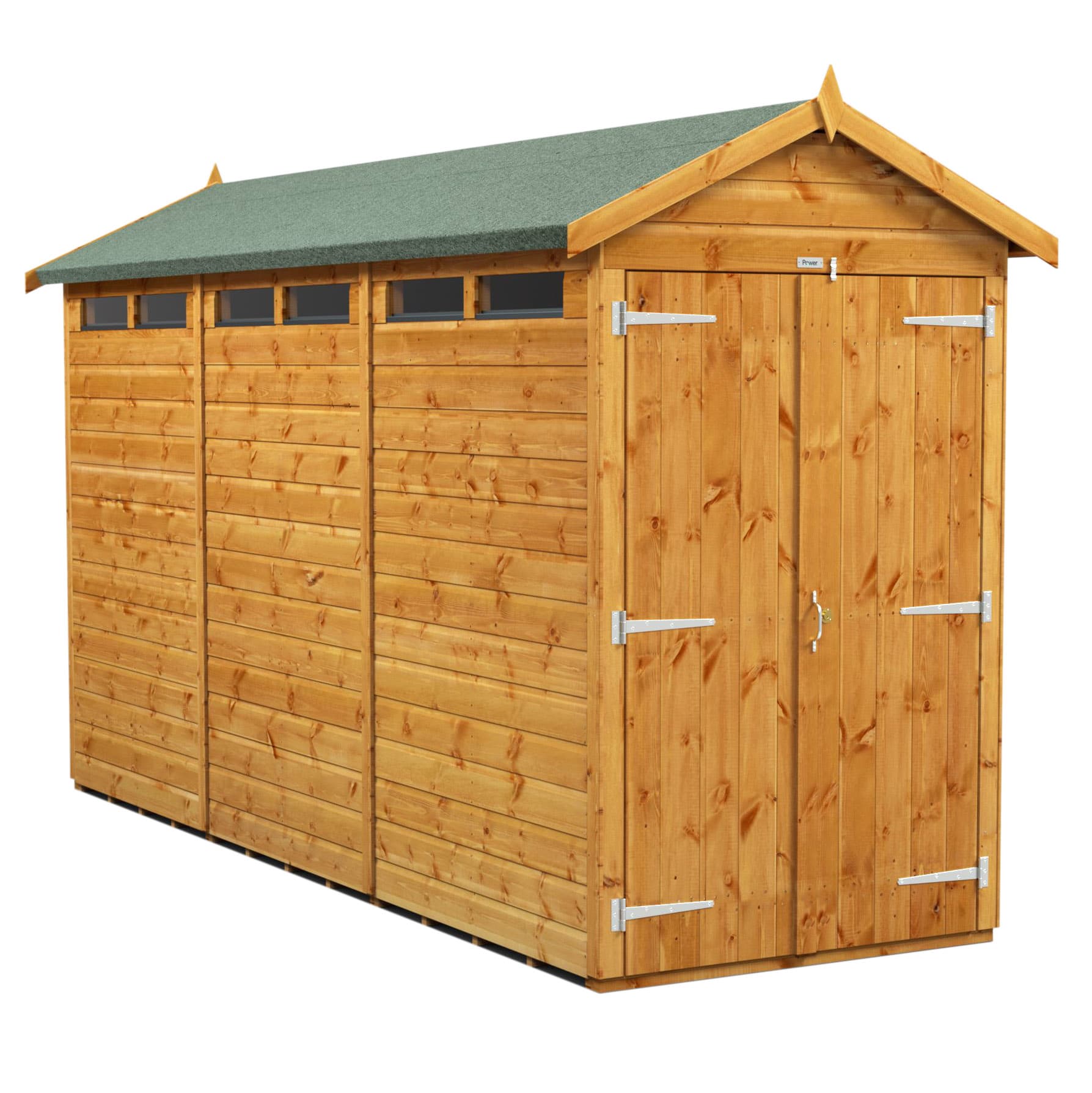 12 x 4 Power Apex Double Door Security Shed