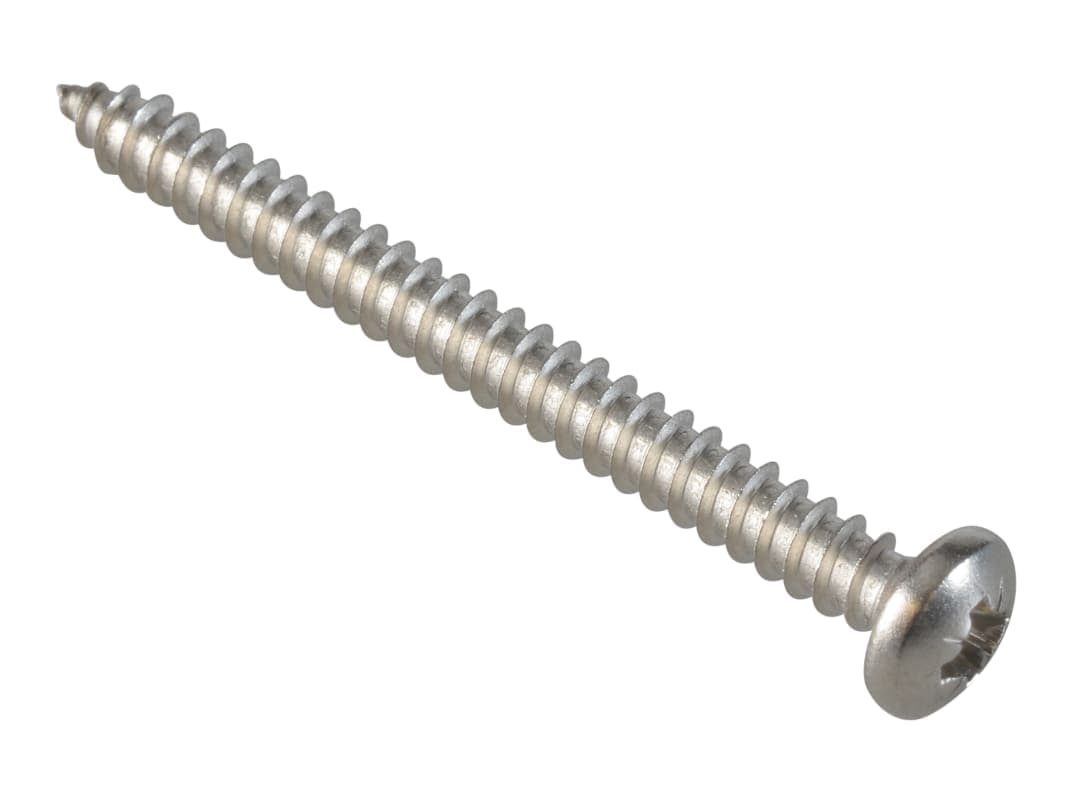ForgeFix Self-Tapping Screw Pozi Compatible Pan Head SS 2in x 10 ForgePack 8 FPSTPP210SS