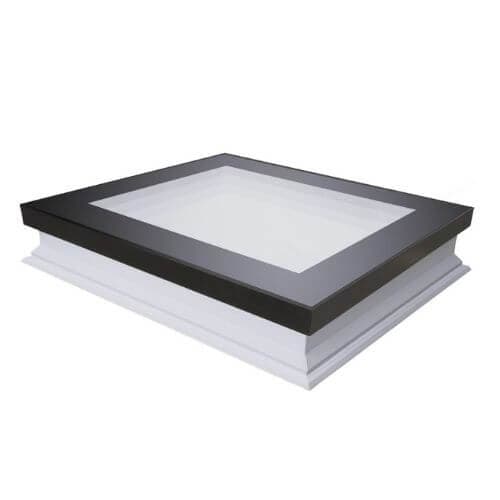 Type F Non Opening Flat Roof Window -1200mm x 1200mm Secure Triple Glazed Black