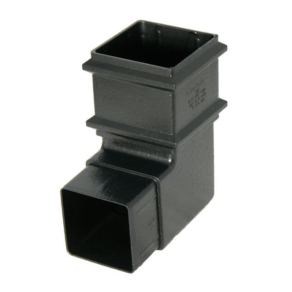 FloPlast Cast Iron Effect Square Downpipe Bend - 92.5 Degree x 65mm