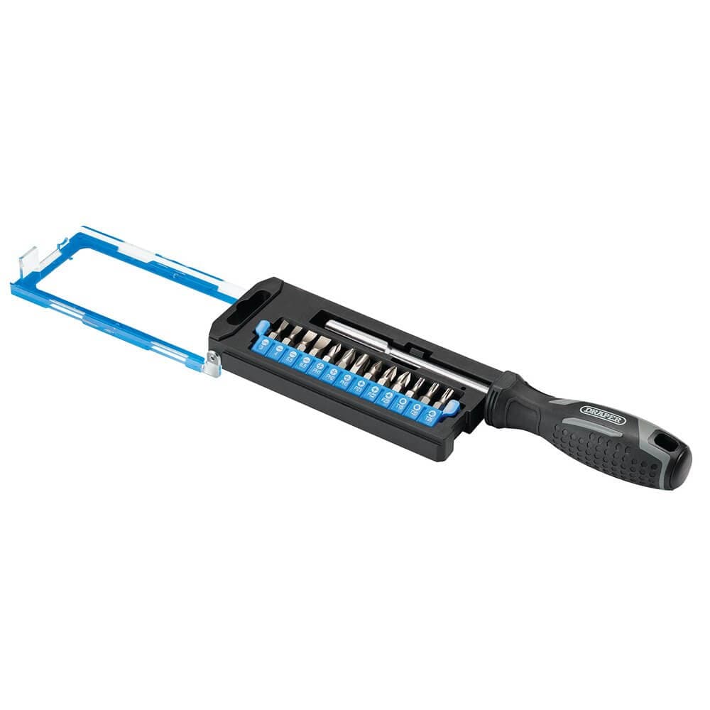 Draper Soft Grip Magnetic Screwdriver And Bit Set 1/4in X 100Mm (14 Piece) Pk 1 13438