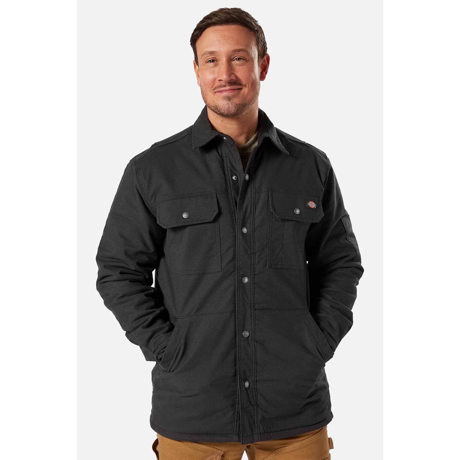 Dickies Flex Duck Shirt Jacket Size Med Black 36233-67590-04