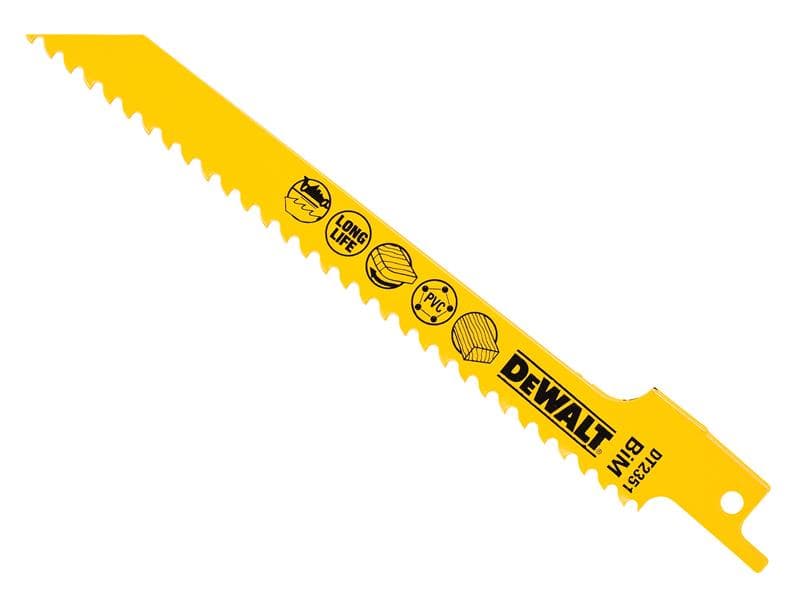 Dewalt DT2351-QZ Bi-Metal Reciprocating Blade For Wood Fine Fast Cuts 152Mm X 6 Tpi (Pack 5)