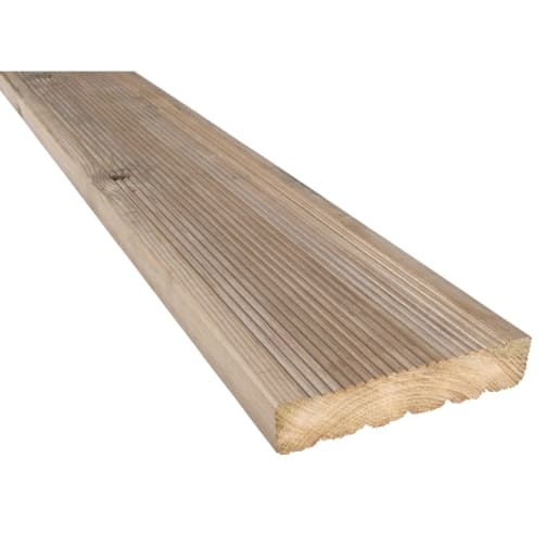 BSW Timber Green Redwood Treated Decking, 35x148mm x 3m