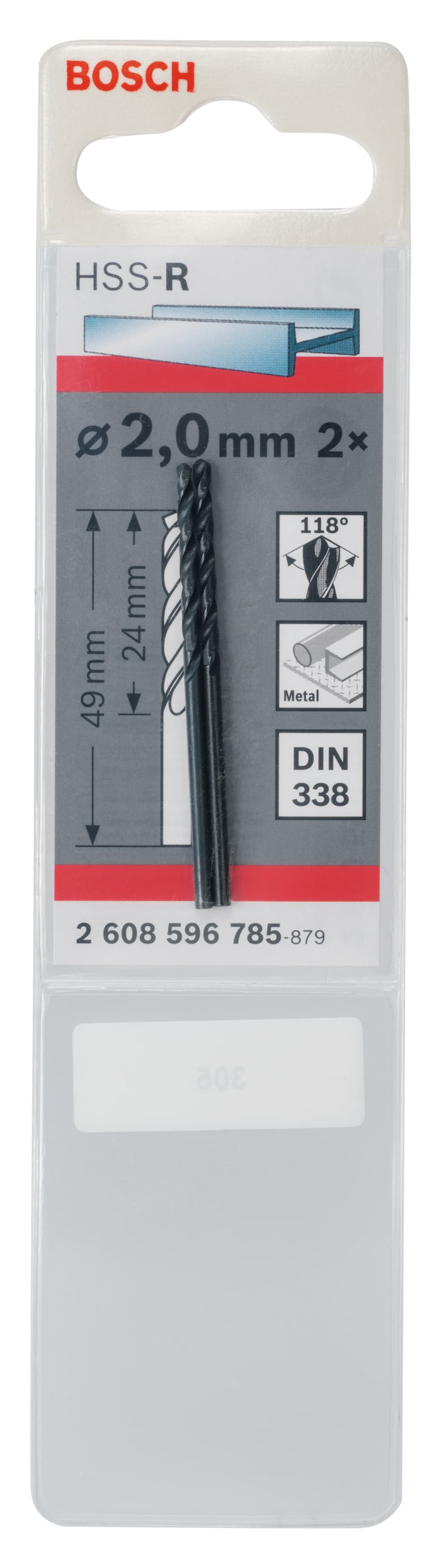 Bosch HSS-pointteq Drill 2 x 24 x 49mm 2608577155