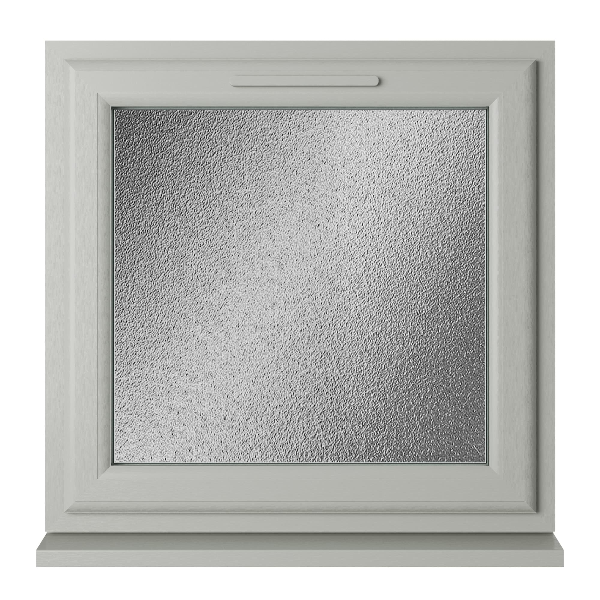 Crystal Triple Glazed uPVC Window Agate/White Top Hung 610mm x 610mm Obscure