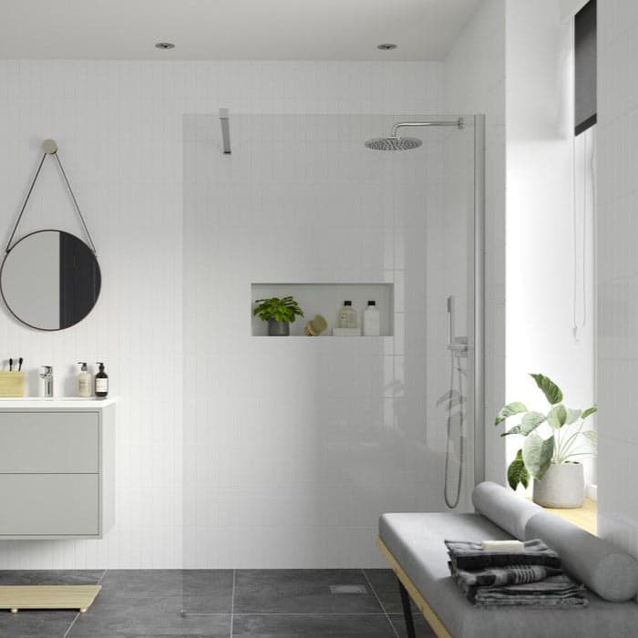 Capital Wet Room Panel 1000mm - Chrome