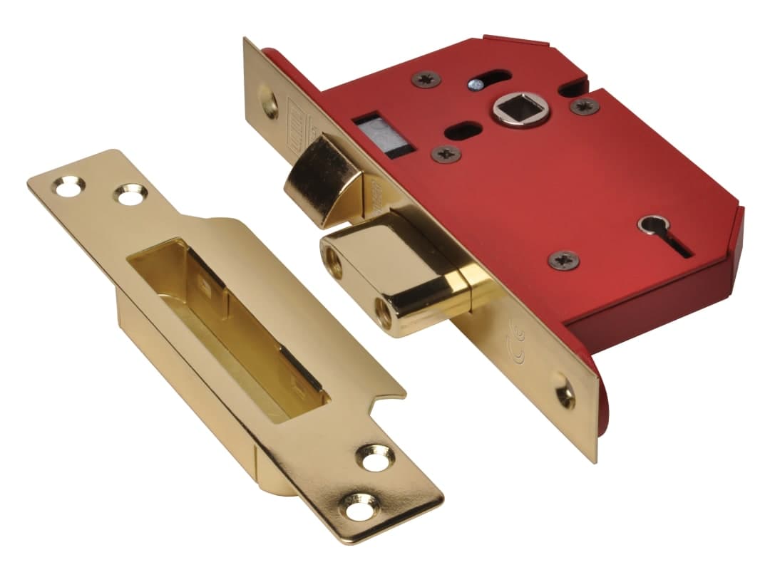 UNION StrongBOLT 2205S 5 Lever Mortice Sashlock Polished Brass 68mm 2.5in Visi Y2205S-PB-2.5