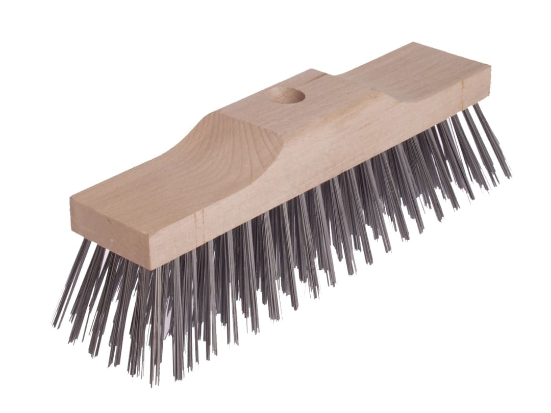 Lessmann Raised Wooden Stock Broom Head 6 Row Steel Wire 300 x 70mm 146.201.00