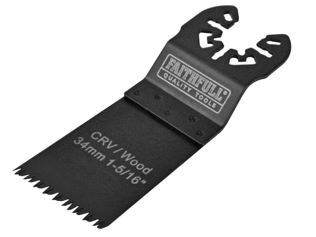 Faithfull Multi-Function Tool CrV Flush Cut Wood Blade Ground Side Set 34mm (Box 100) FAIMFW34B100